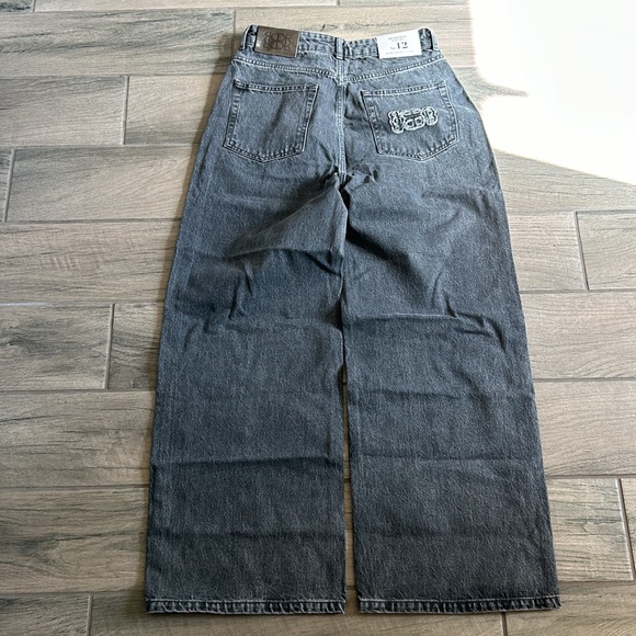 De rococo no 12 high rise super wide full length black jeans - Picture 6 of 9